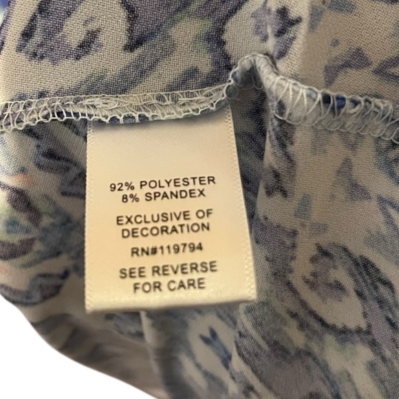 World Unity Blue Boho Geometric Midi Dress Crochet Neckline – Large - Picture 4 of 5